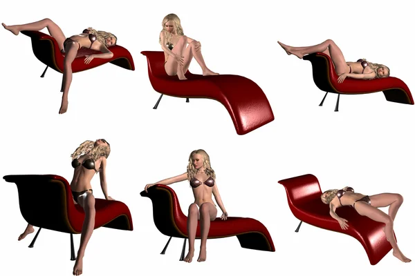 Sexy Sofa Poses — Stock Photo, Image