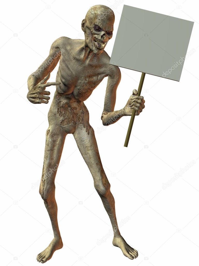 Zombie with Sign