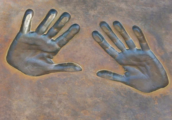 stock image Handprints in the metal