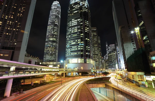 Traffic through downtown in Hong kong — Stock Photo, Image
