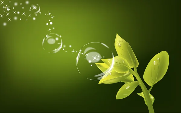 Green flower with bulbs — Stock Vector