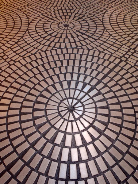 Círculo piso padrão de azulejos — Fotografia de Stock
