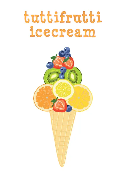 Tutti Frutti ice cream — Stock Vector