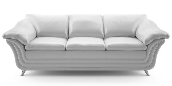 Fehér bőr kanapé — Stock Fotó