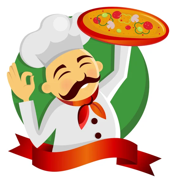 Chef de Pizza. — Vector de stock