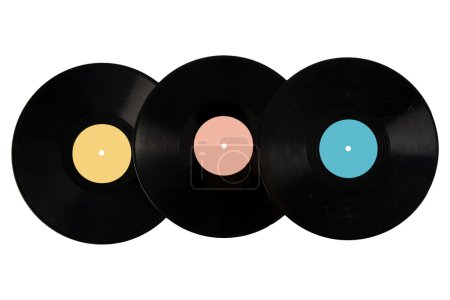 Vieux disque vinyle isolé sur blanc 