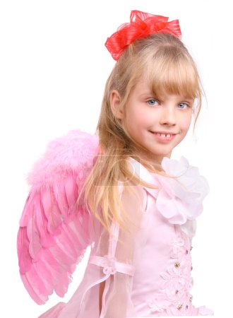 La fille en costume d'ange .