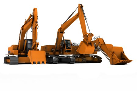 Trois pelleteuses 