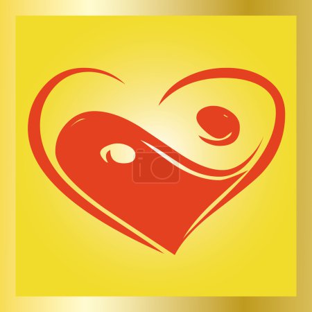 Yin Yan coeur rouge 