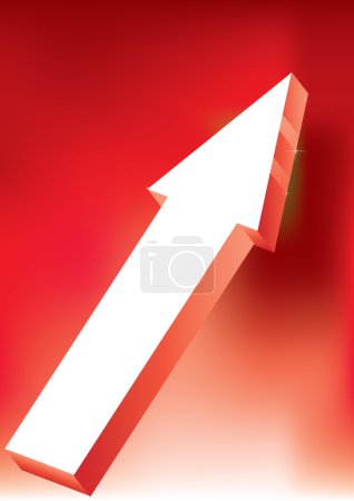 Flèche sur fond rouge 