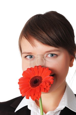 Charmante jeune femme d'affaires 