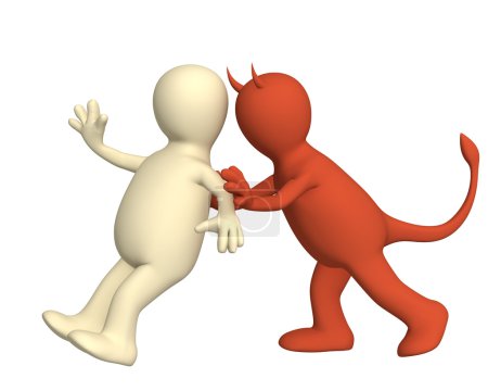 Démon, poussant la marionnette 