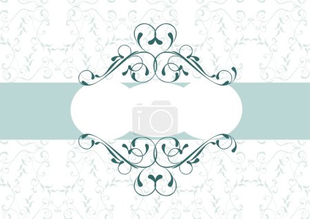 Cadre vintage sur fond floral 