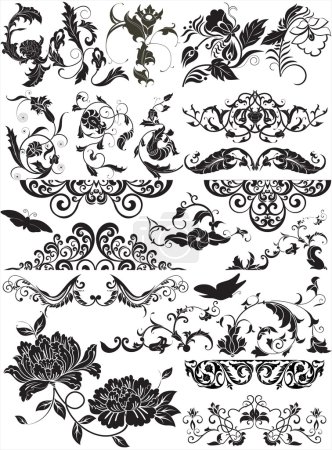 éléments floraux pour le design