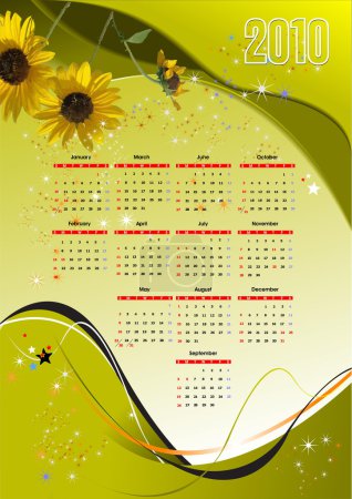 Calendrier 2010. Illustration vectorielle 