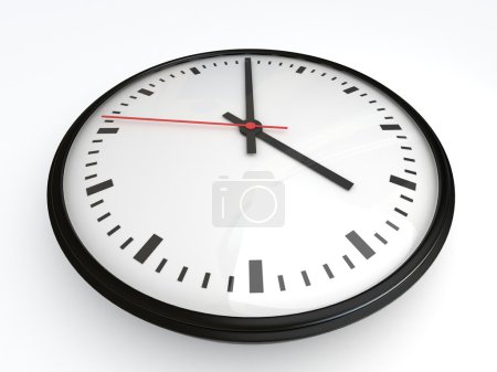 Horloge blanche avec flèche rouge 