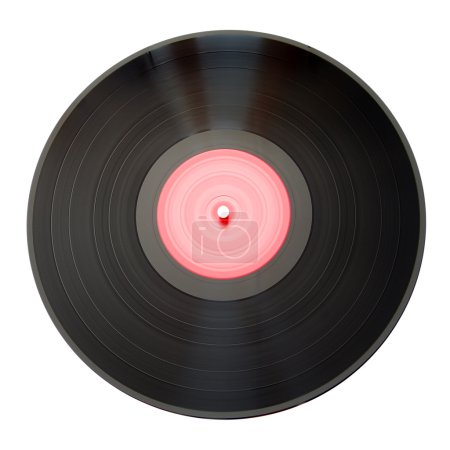 Ancien disque vinyle isolé sur fond blanc 