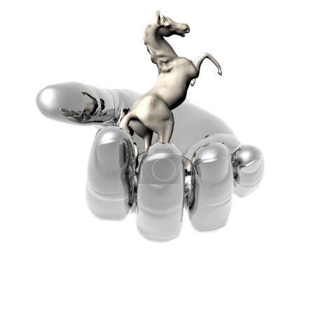 Cheval sur main en métal 