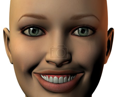 Visage de fille en 3D avec émotion 