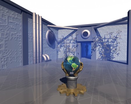 Intérieur de la chambre futuriste 