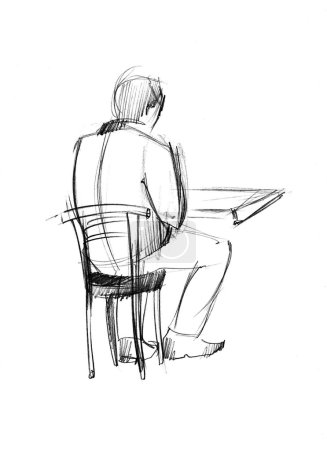 Un camarade à la table de derrière. 