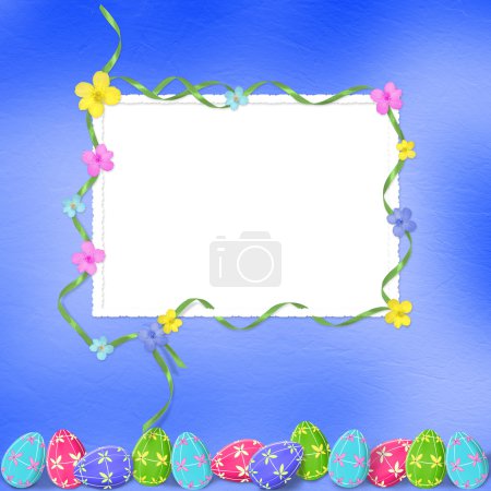 Fond pastel avec des œufs colorés 