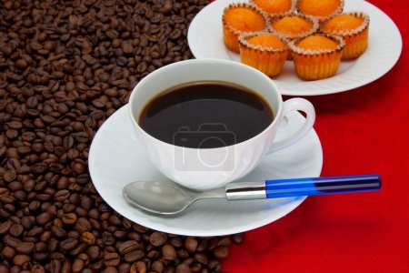 Tasse à café et grain 