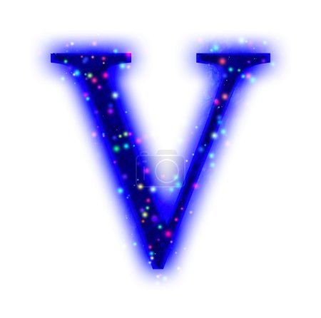 Police de Noël - lettre alphabet V 
