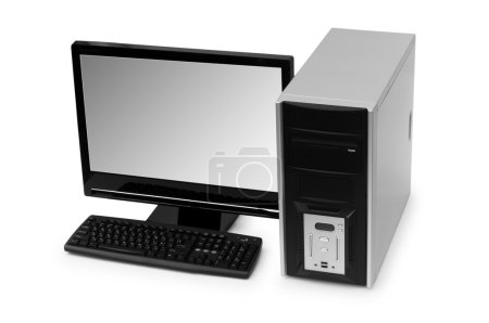 Ordinateur de bureau isolé sur le blanc 