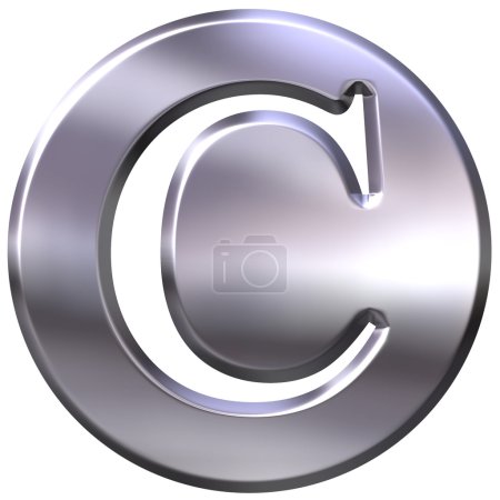 3D Silver Lettre C 