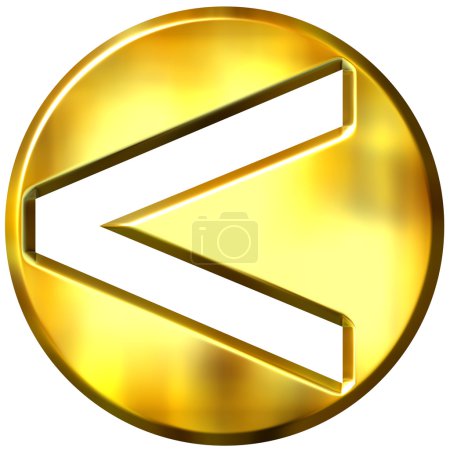 Symbole d'inégalité stricte en or 3D 