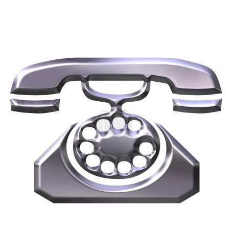 Téléphone antique en argent 3D 