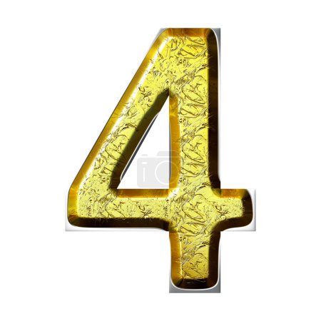 Chiffre d'or 3D en alliage avec argent 