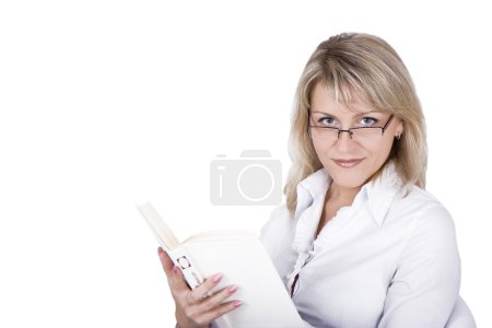 La blonde au livre 
