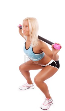 Blonde faire de l'exercice 