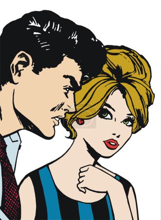 illustration d'un jeune couple amoureux