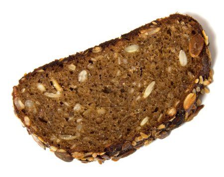 Croûte de pain tranchée isolée sur blanc 