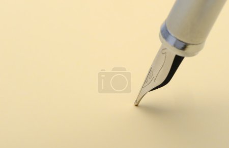 Stylo plume argent gros plan 