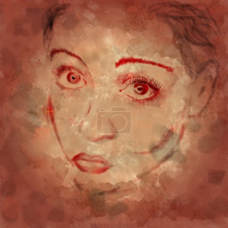 Croquis du visage de la fille 