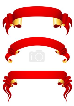 Ensemble de 3bannières rouges 