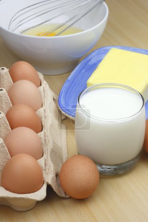 Œufs, lait et beurre 