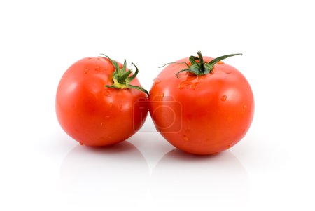 Paire de tomates rouges mûres 