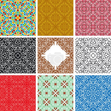 Ensemble de motifs arabesques sans couture 