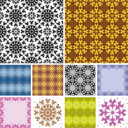 Ensemble de motif floral abstrait sans couture 