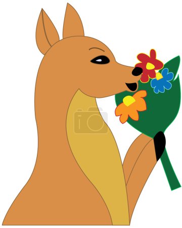 Petit cerf avec des fleurs 
