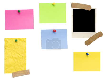 notes vides couleurs et cadre photo