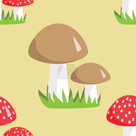 motif sans couture avec des champignons