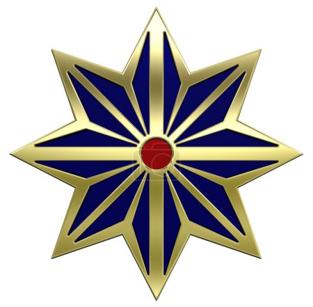 Étoile d'or avec bleu 