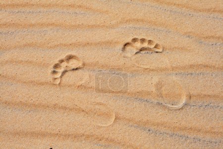 empreintes de pas sur la plage