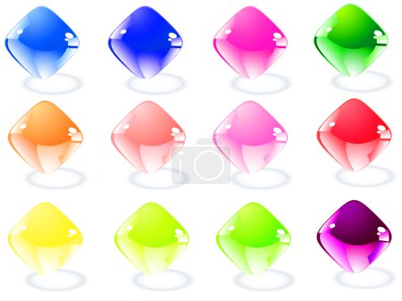 Boutons colorés, illustration vectorielle 